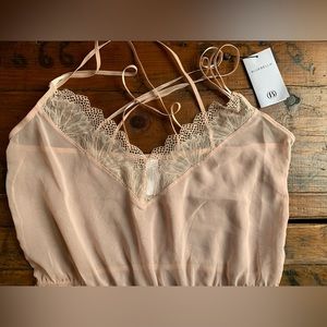 Bluebella lingerie beige pinkish sheer romper